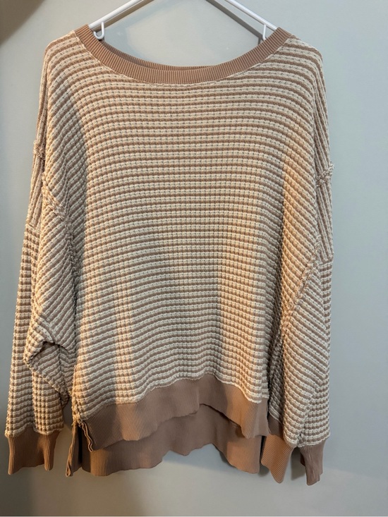 American Eagle Outfitters Sweaters - American Eagle Oversized Cozy Beige Waffle-Knit Women's Sweater